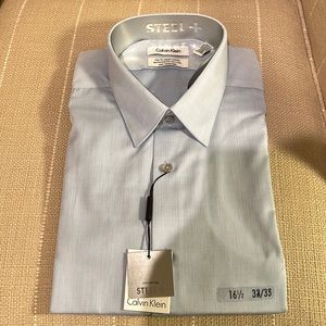NWT Calvin Klein Slim Fit Dress Shirt - Light Blue